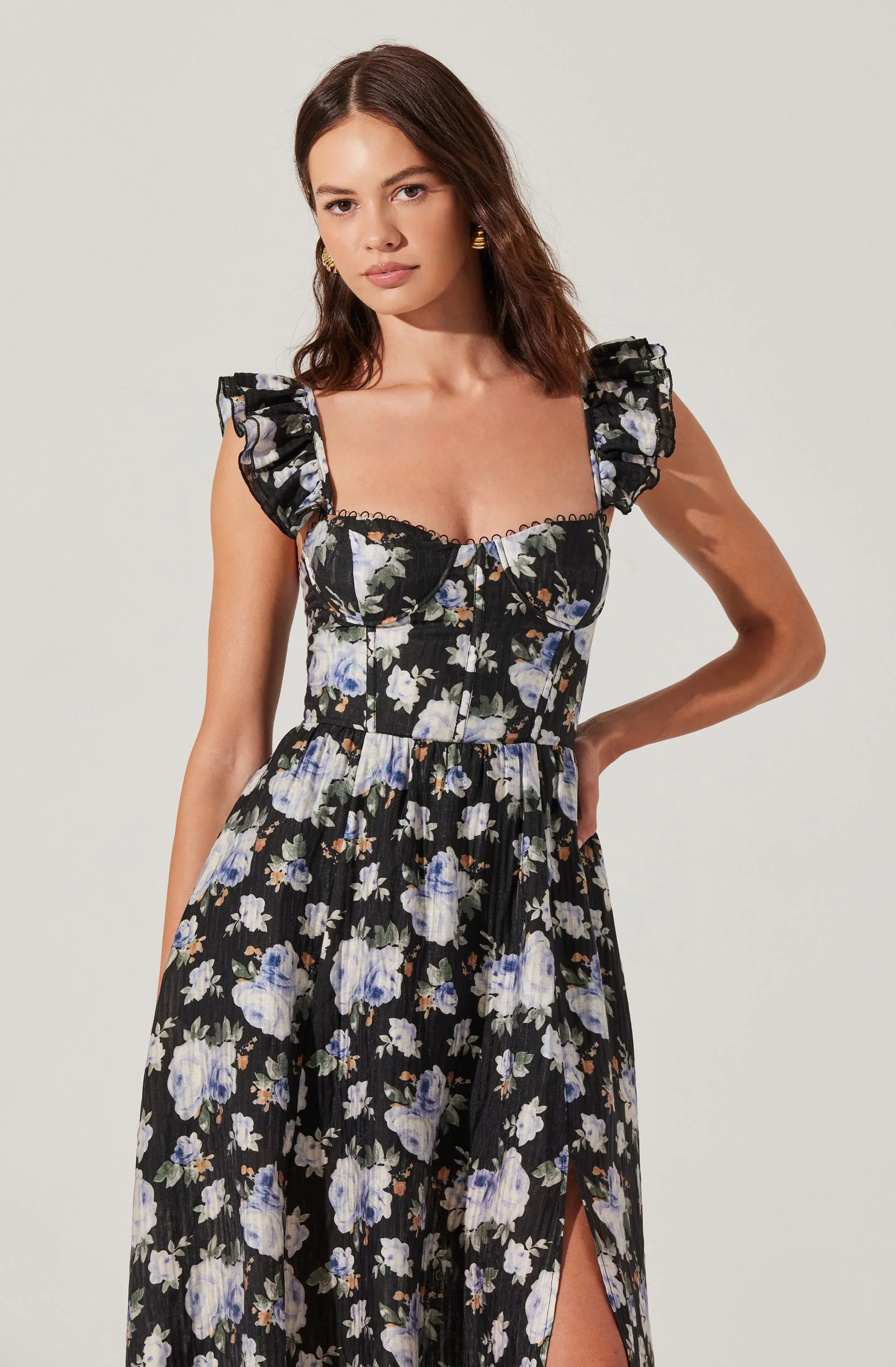Lbruh Wedelia Floral Bustier Midi Dress