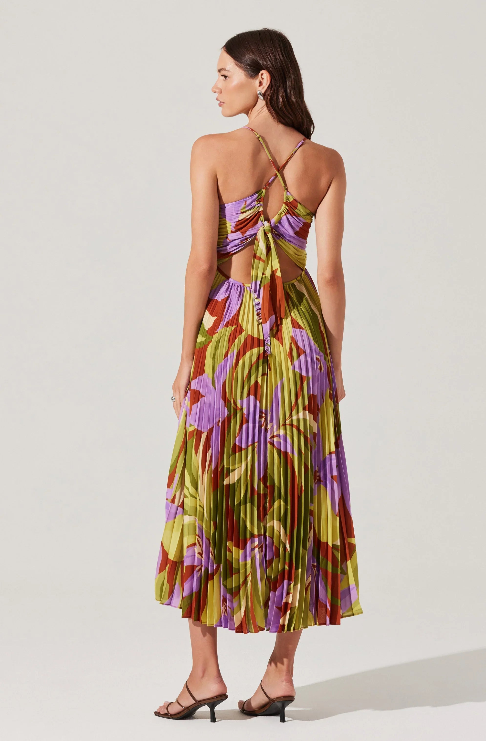 Inixyf Blythe Floral Plisse Midi Dress