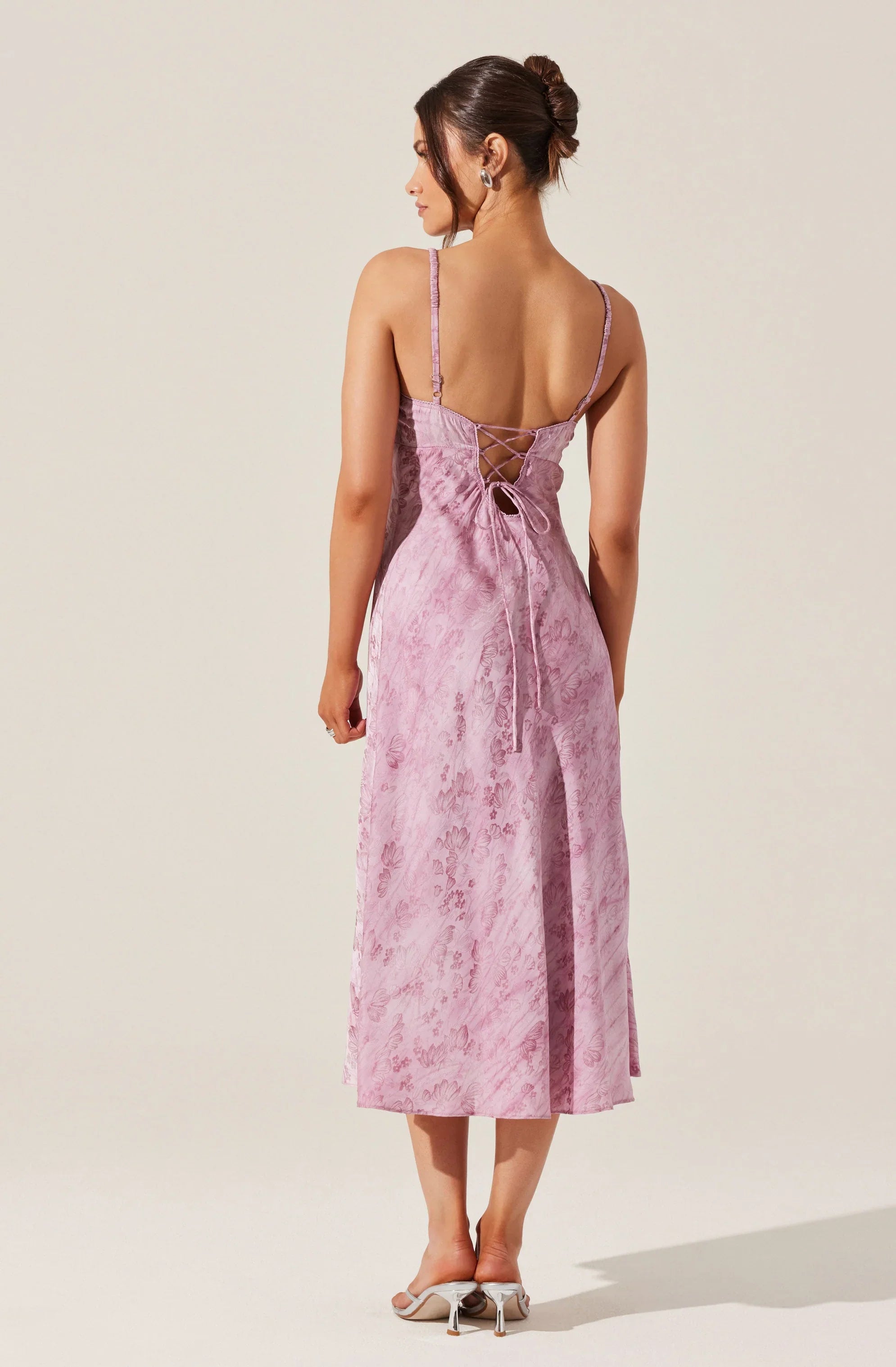 Lbruh Kaiya Floral Jacquard Satin Midi Dress