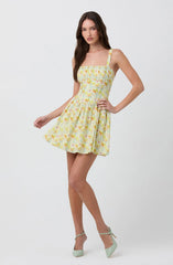 Lbruh Floral Milkmaid Mini Dress