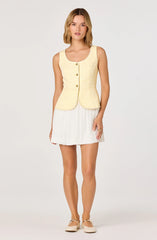Inixyf Sheridan Tweed Vest Mixed Media Mini Dress