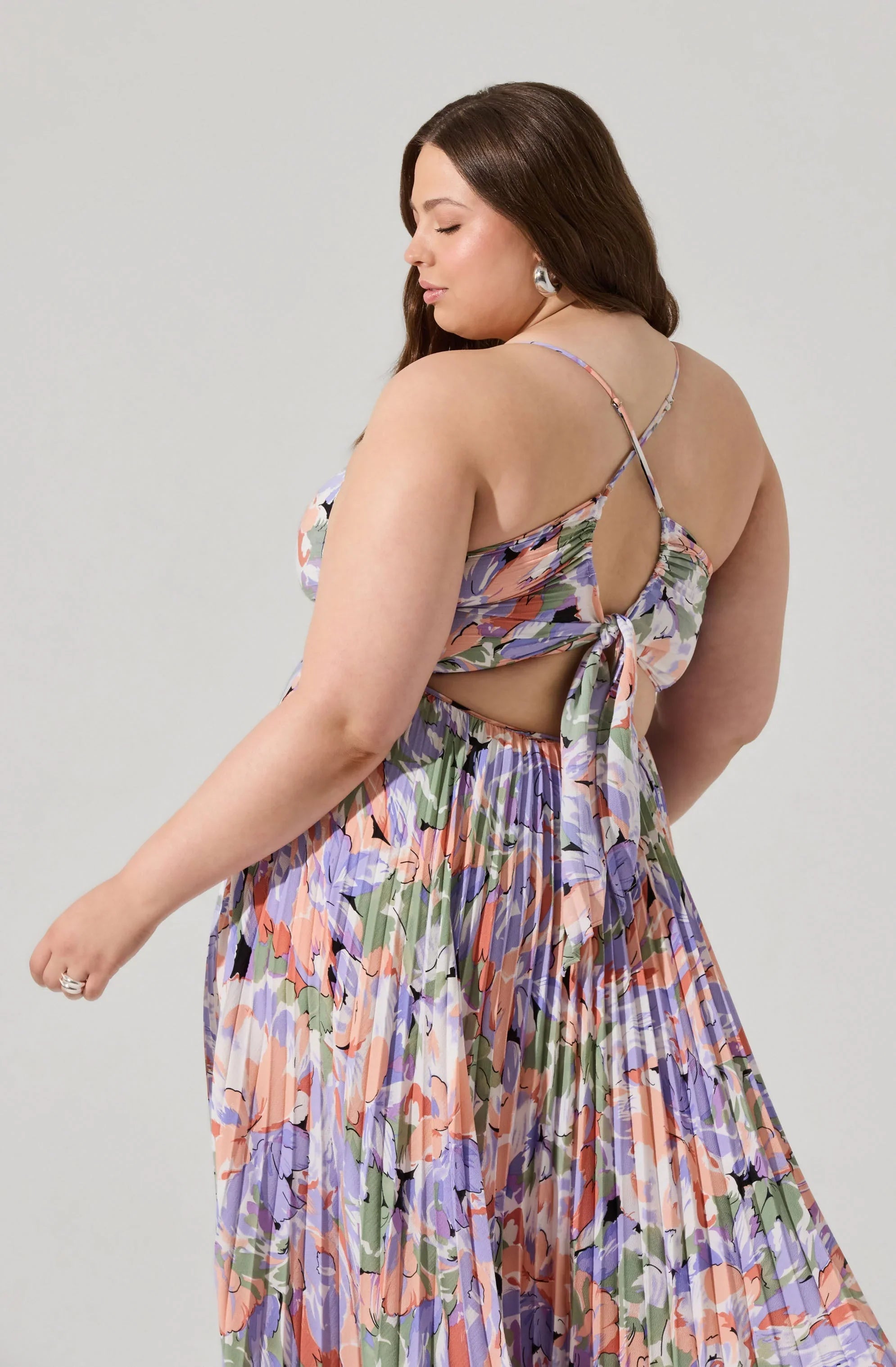 Inixyf Blythe Floral Plisse Midi Dress