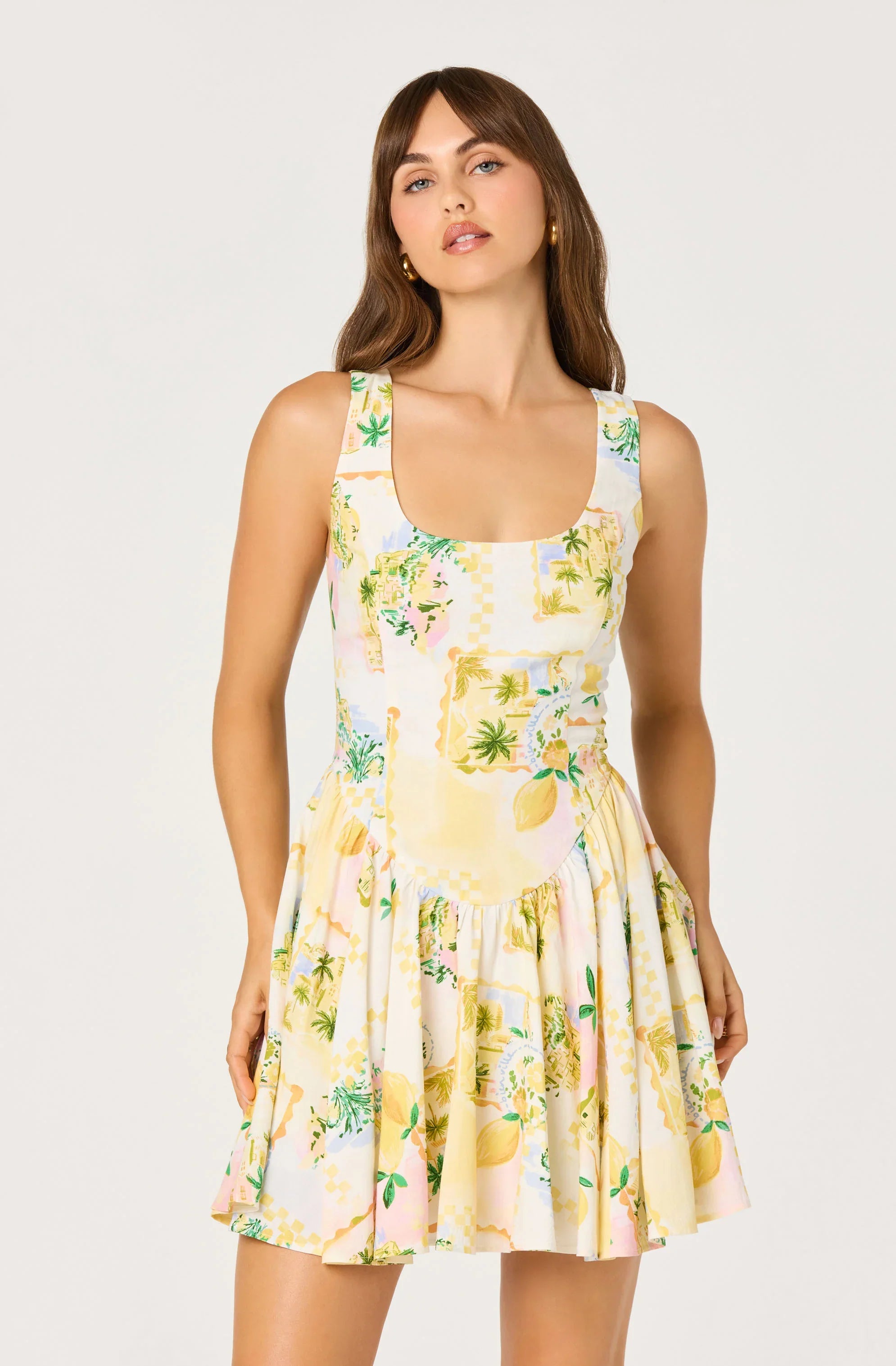 Inixyf Reina Paradise Print A-Line Mini Dress