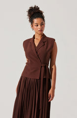 Lbruh Mixed Media Vest Wrap Dress
