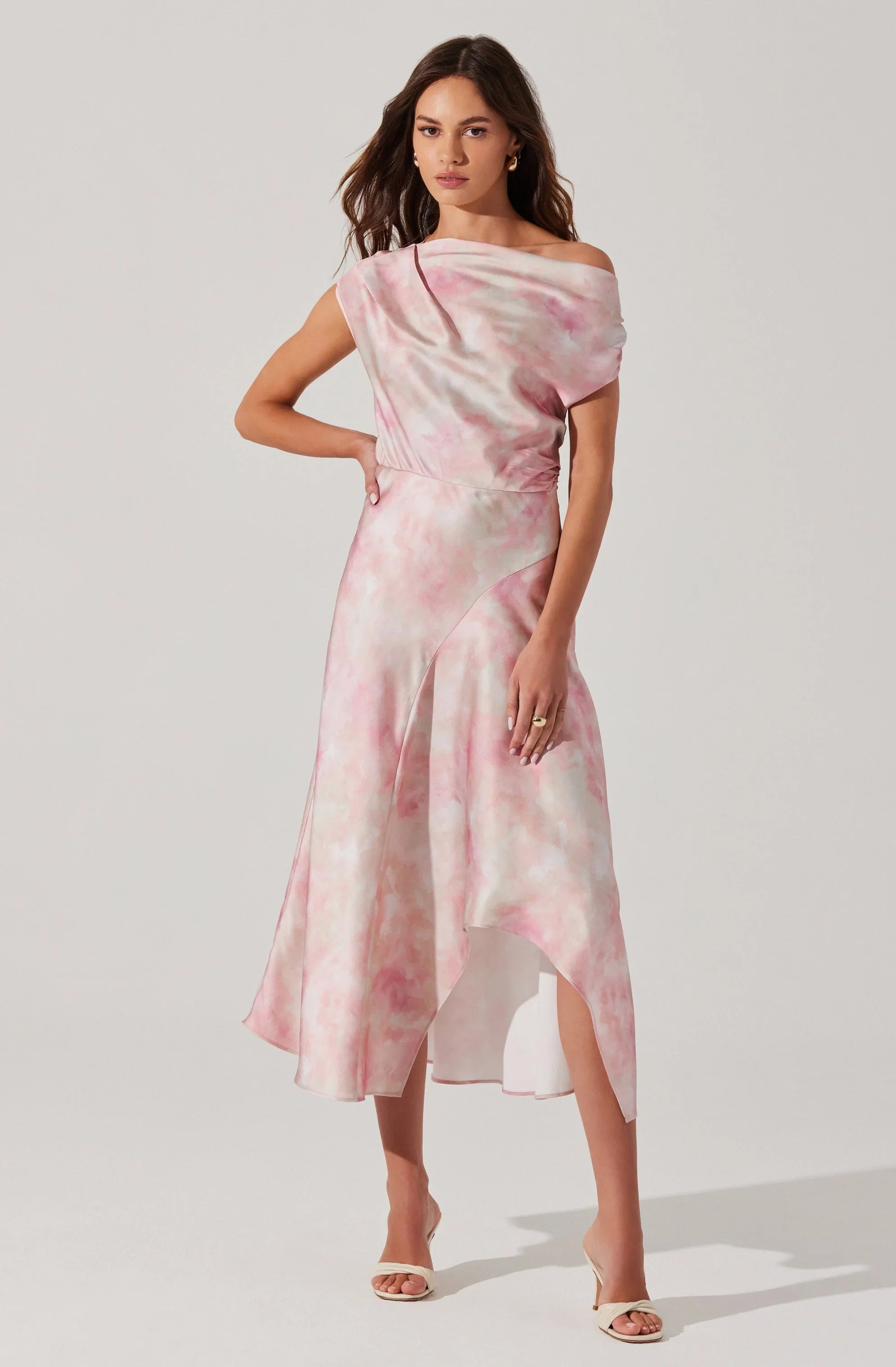 Lbruh Mairyn Tie Dye Satin Midi Dress