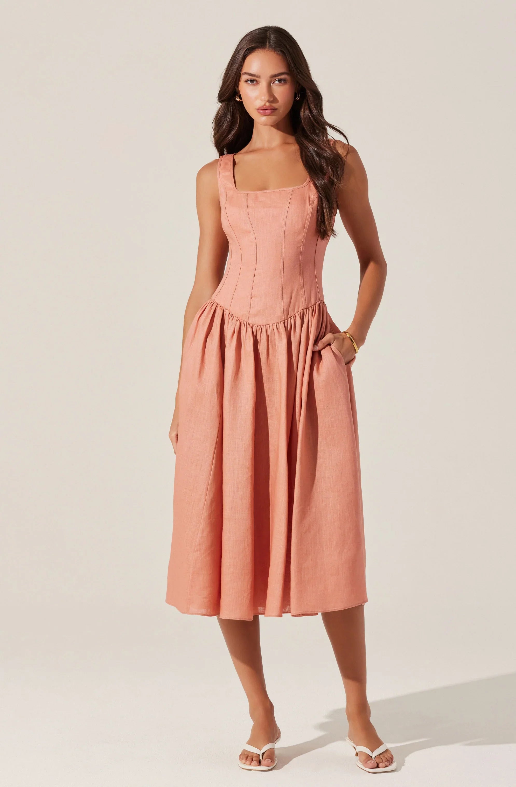 Lbruh Thierry Linen Midi Dress