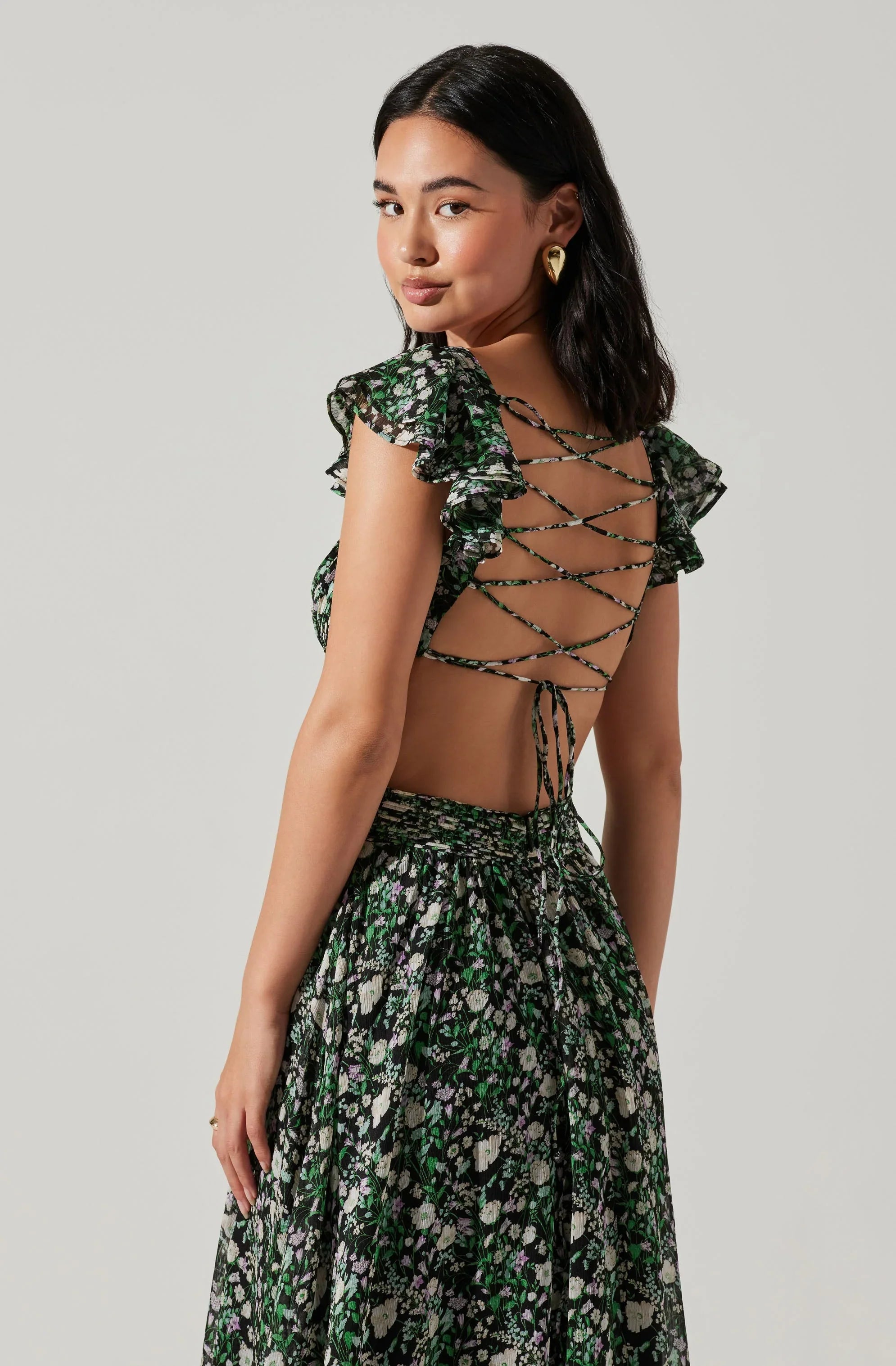 Lbruh Primrose Floral Strappy Back Maxi Dress