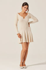 Lbruh Cybele Pointelle Mini Sweater Dress