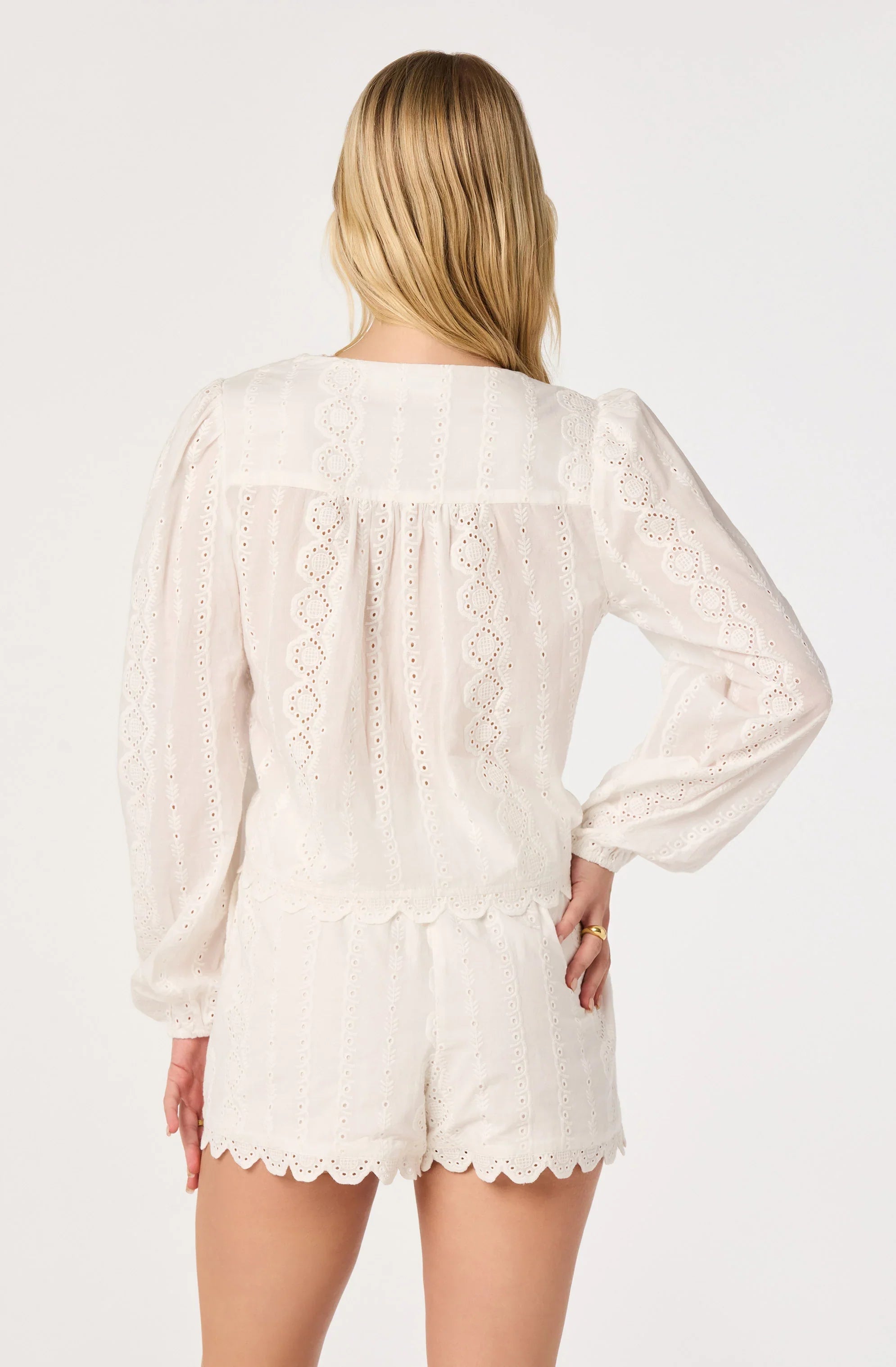 Inixyf Leah Eyelet Tie-Front Top