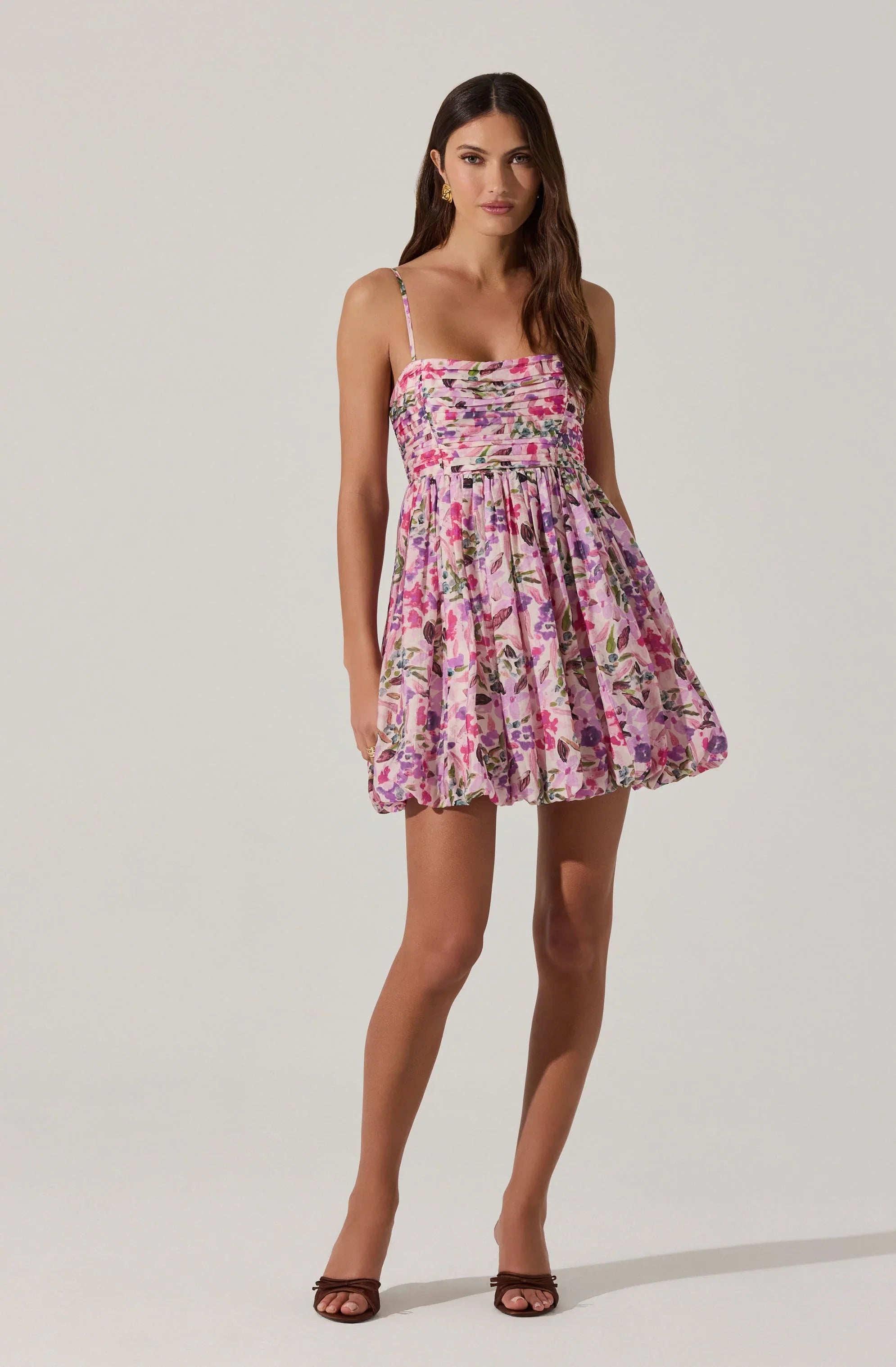 Lbruh Bubble Floral Mini Dress
