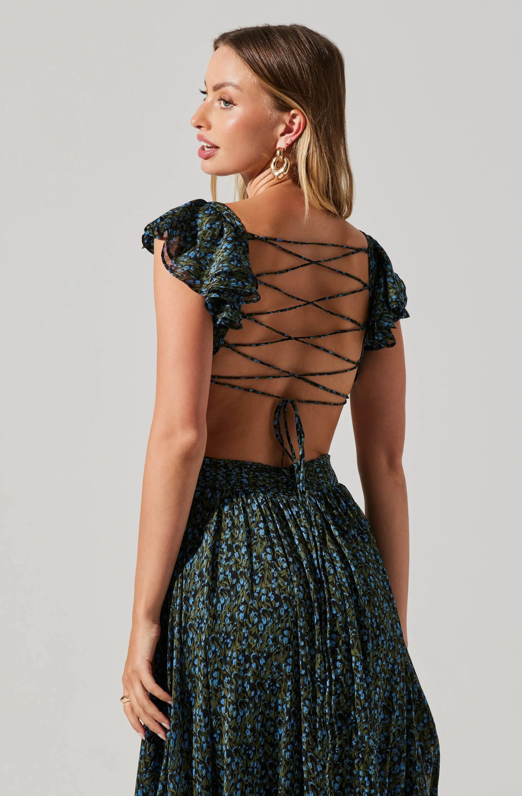 Lbruh Primrose Floral Strappy Back Maxi Dress