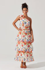Lbruh Natali One Shoulder Floral Maxi Dress