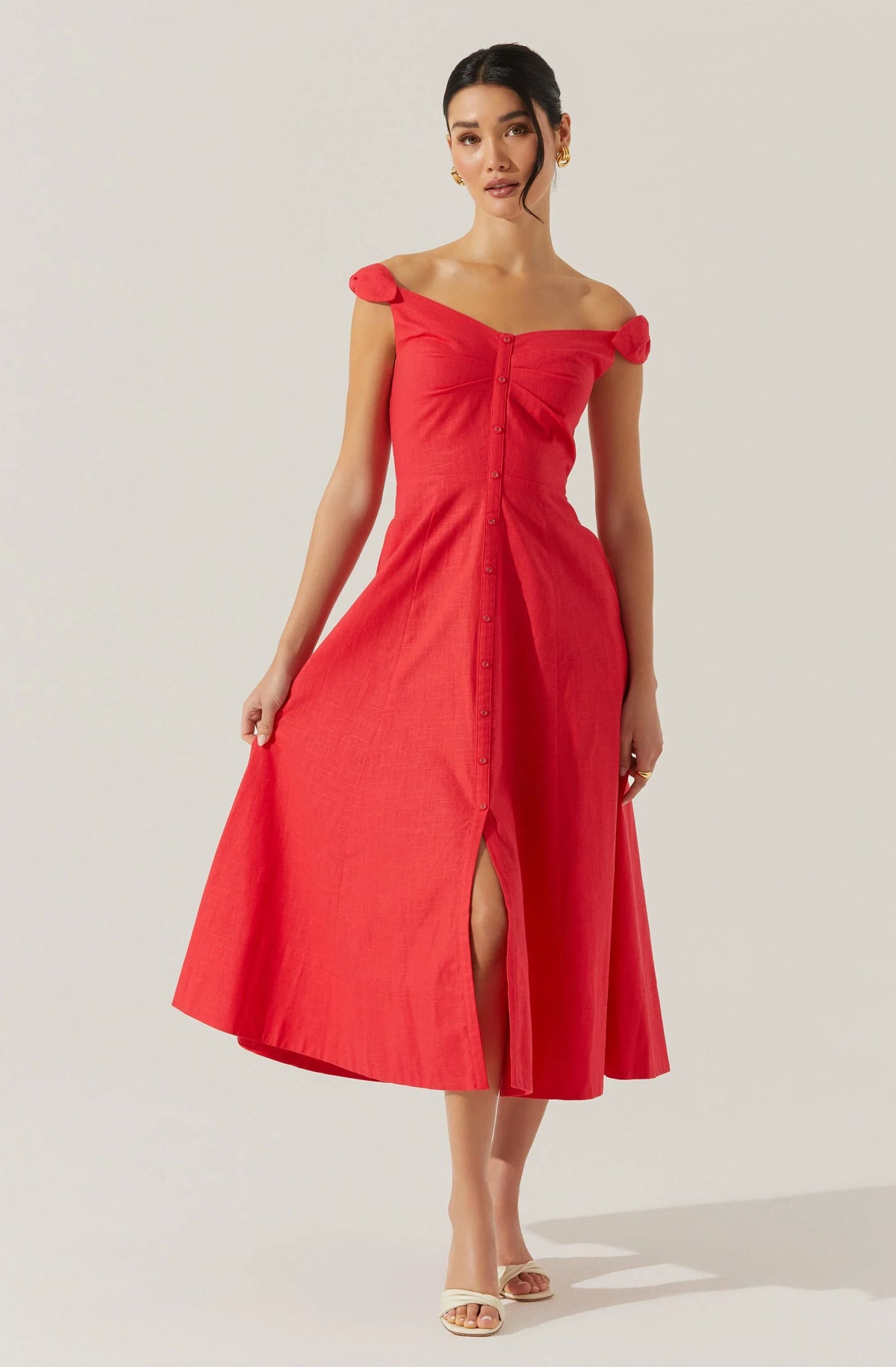 Lbruh Charelin Linen Off Shoulder Dress