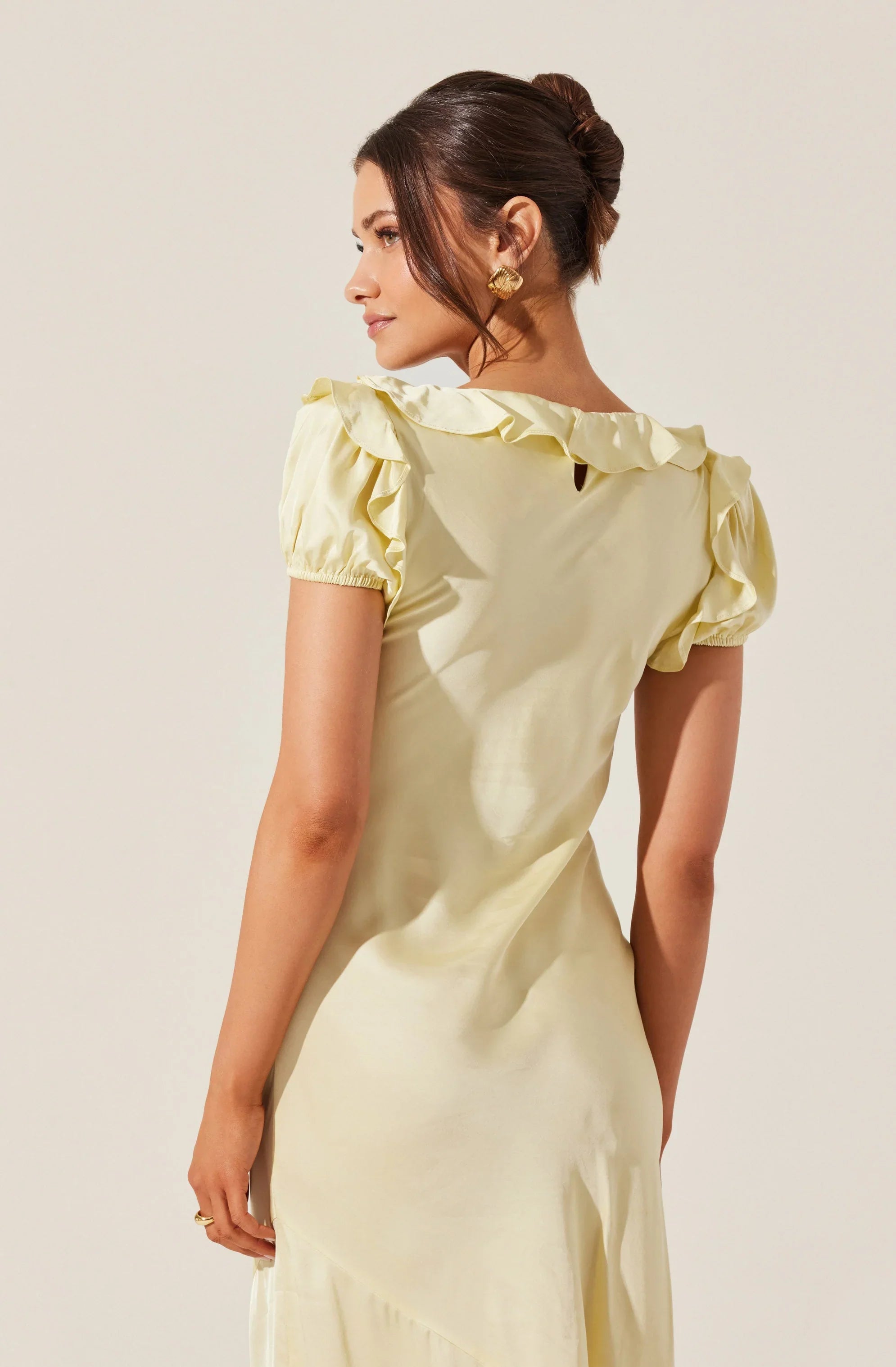 Lbruh Auden Satin Ruffle Midi dress
