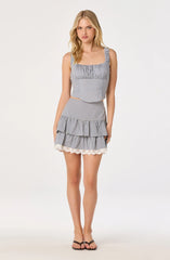 Inixyf Penny Gingham Ruffle Mini Skirt