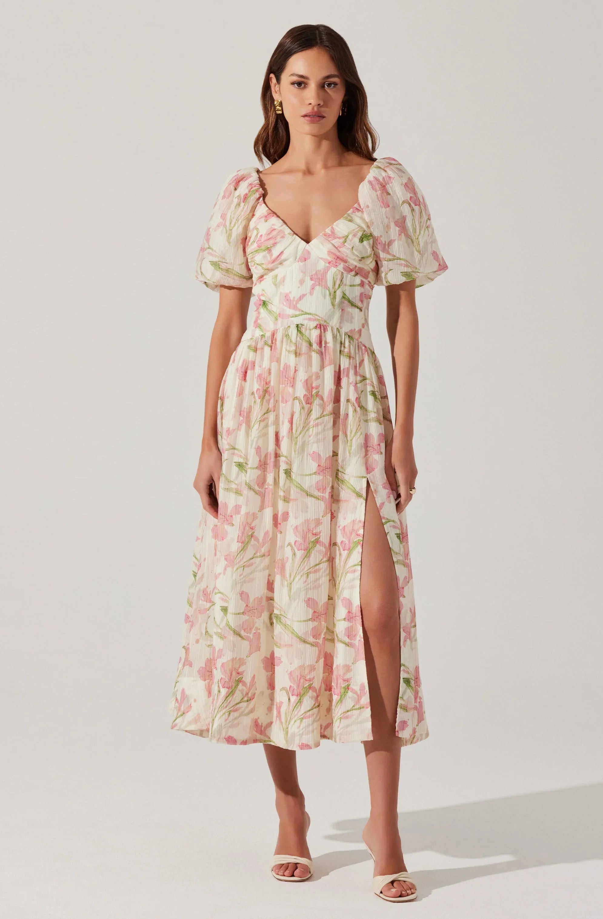 Lbruh Sasilia Floral Puff Sleeve Dress