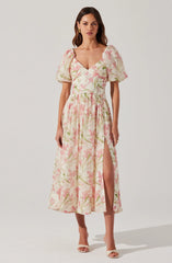 Lbruh Sasilia Floral Puff Sleeve Dress