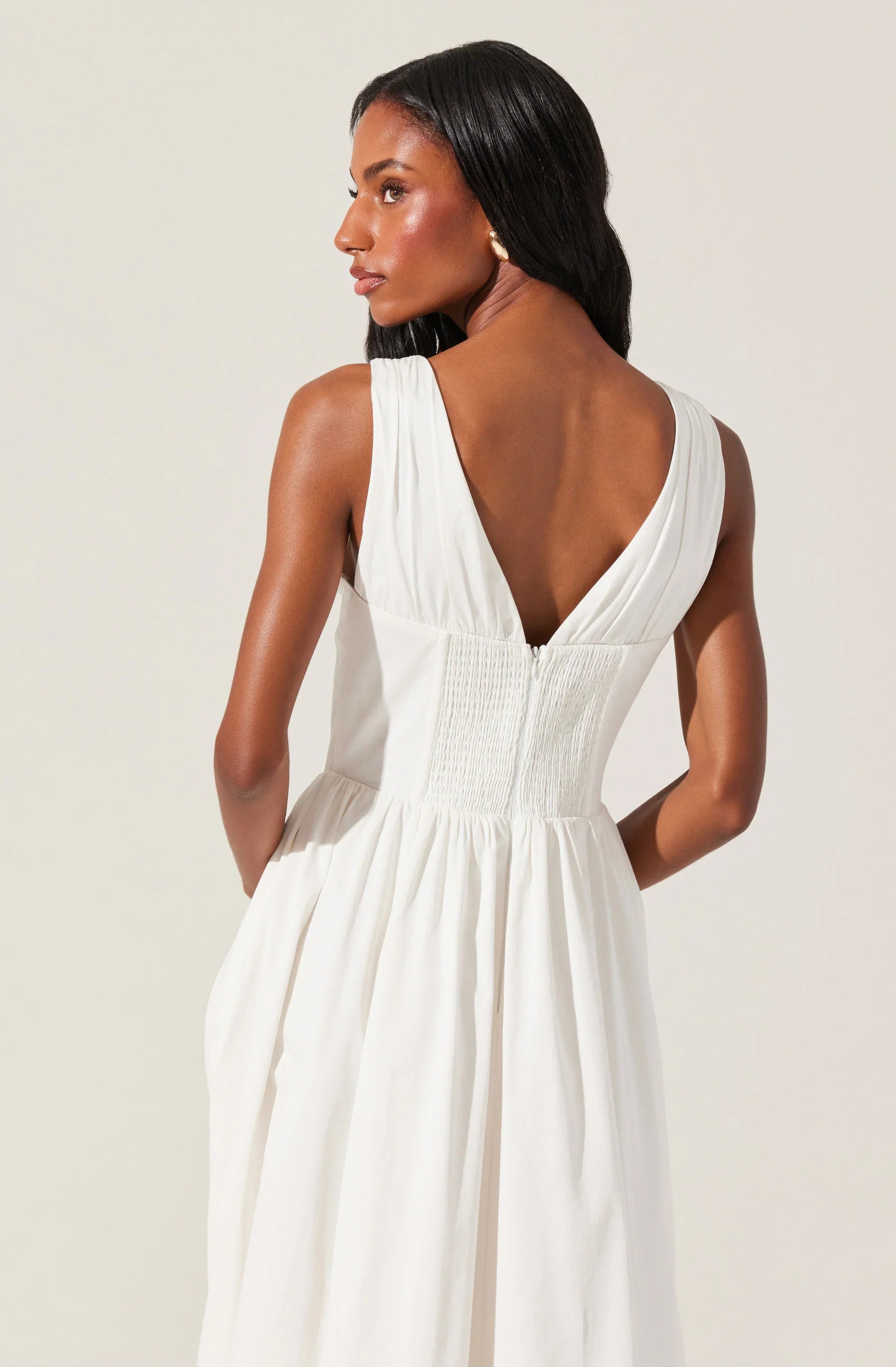 Lbruh Maili Corset Poplin Midi Dress