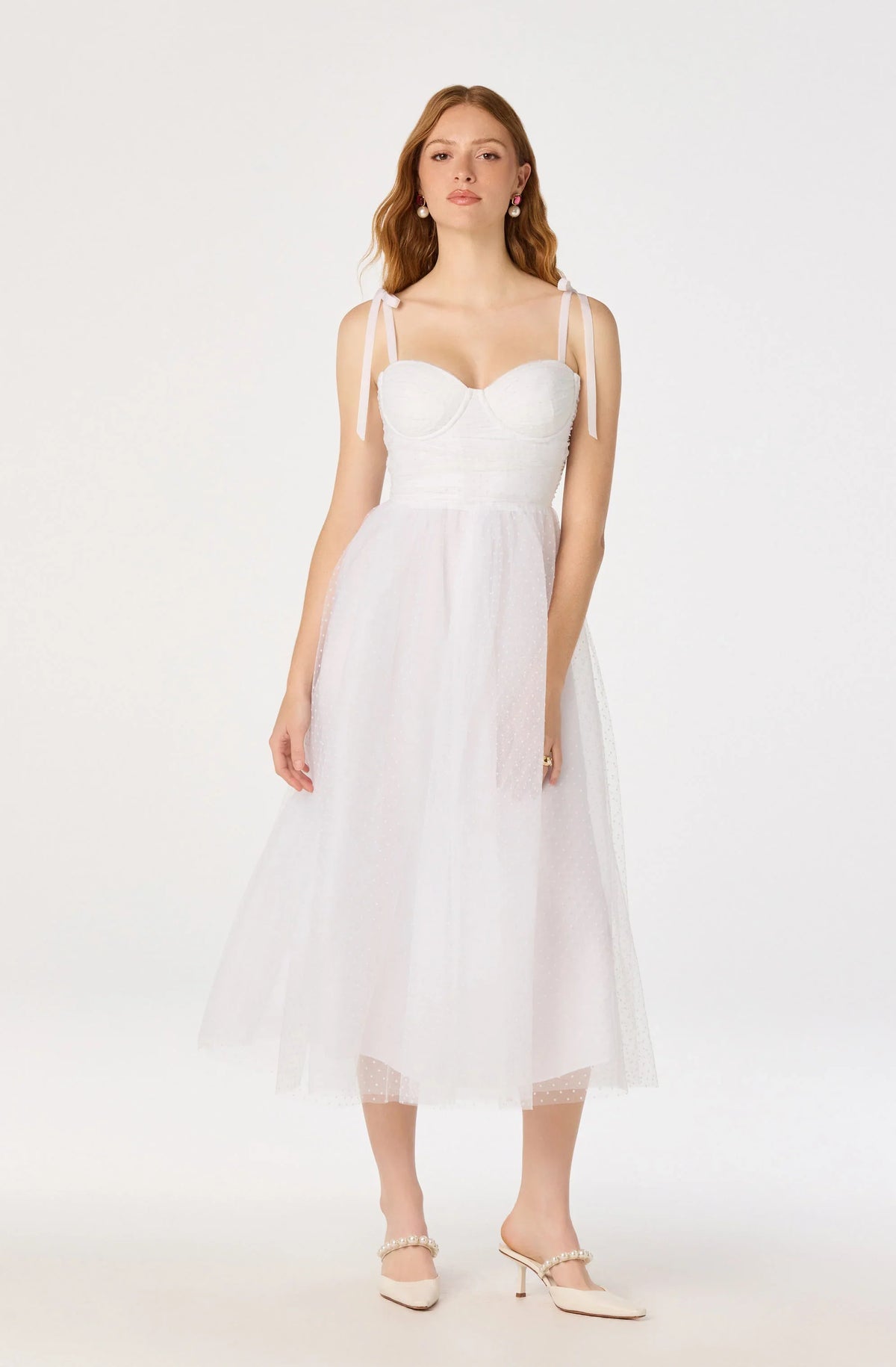 Inixyf Karyme Polka Dot Tulle Midi Dress