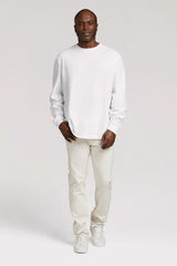 Long Sleeve Boxy Tee | White