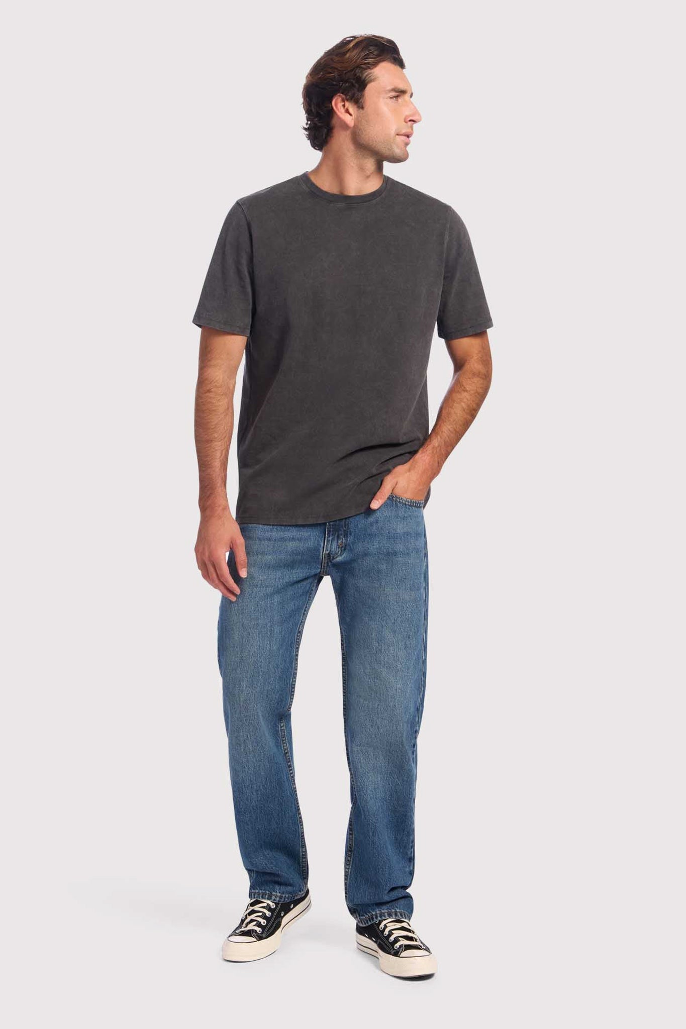 Vintage Cotton Men's Everyday T-Shirt | Washed Black