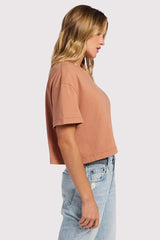 Vintage Cotton Cropped Tee | Clay