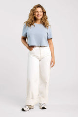 Vintage Cotton Cropped Tee | Mist