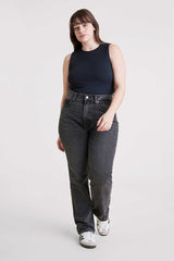 Ribbed Crewneck Tank Bodysuit | Black