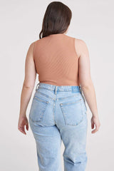 Ribbed Crewneck Tank Bodysuit | Clay