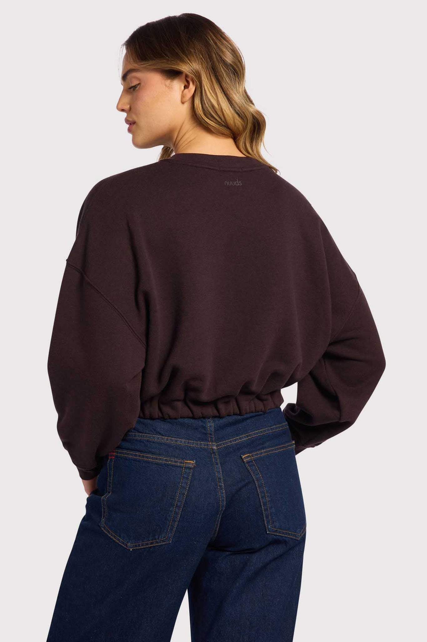 Vintage Fleece Cinch Waist Sweatshirt | Eggplant