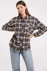 Boyfriend Flannel | Black/Bone