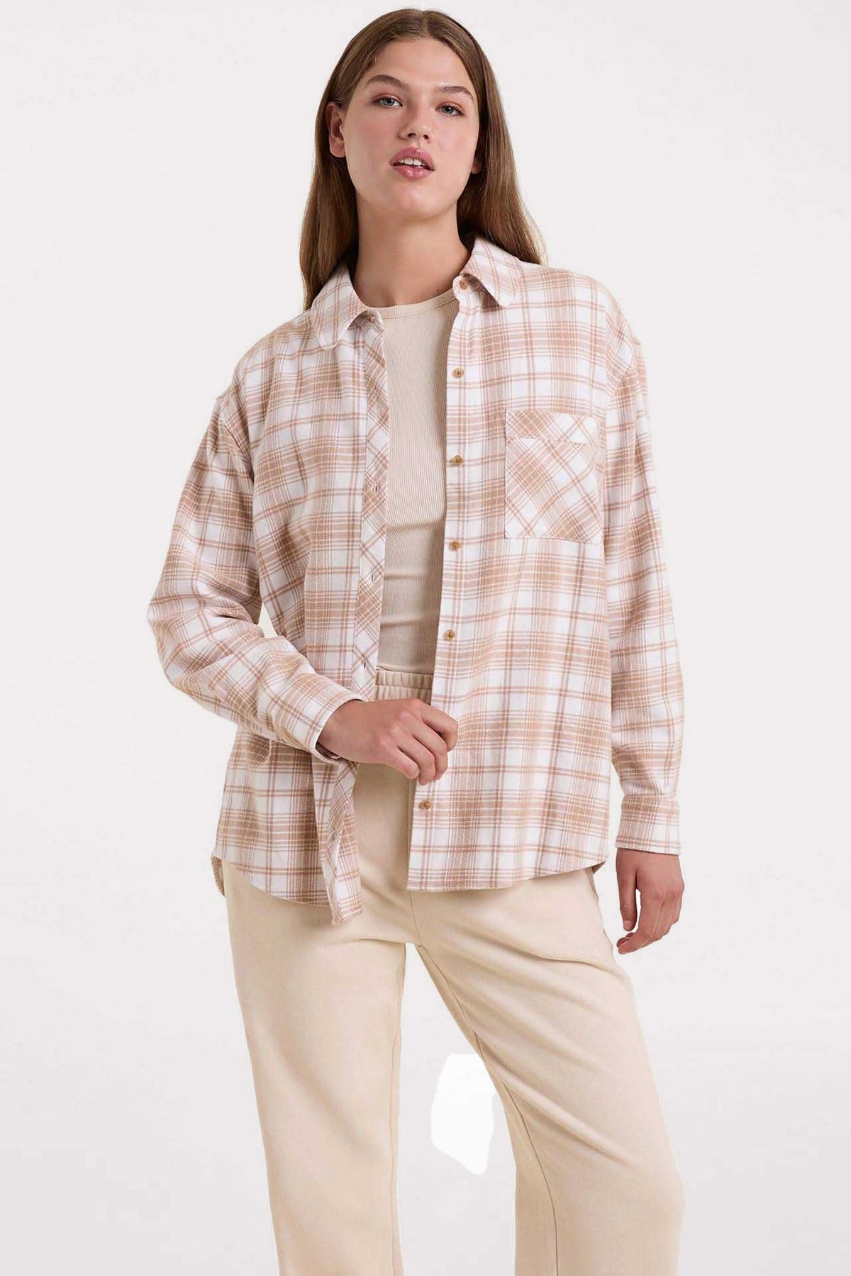 Boyfriend Flannel | White/Sand