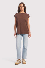 Soft Cotton Tunic Muscle Tee | Washed Coffee