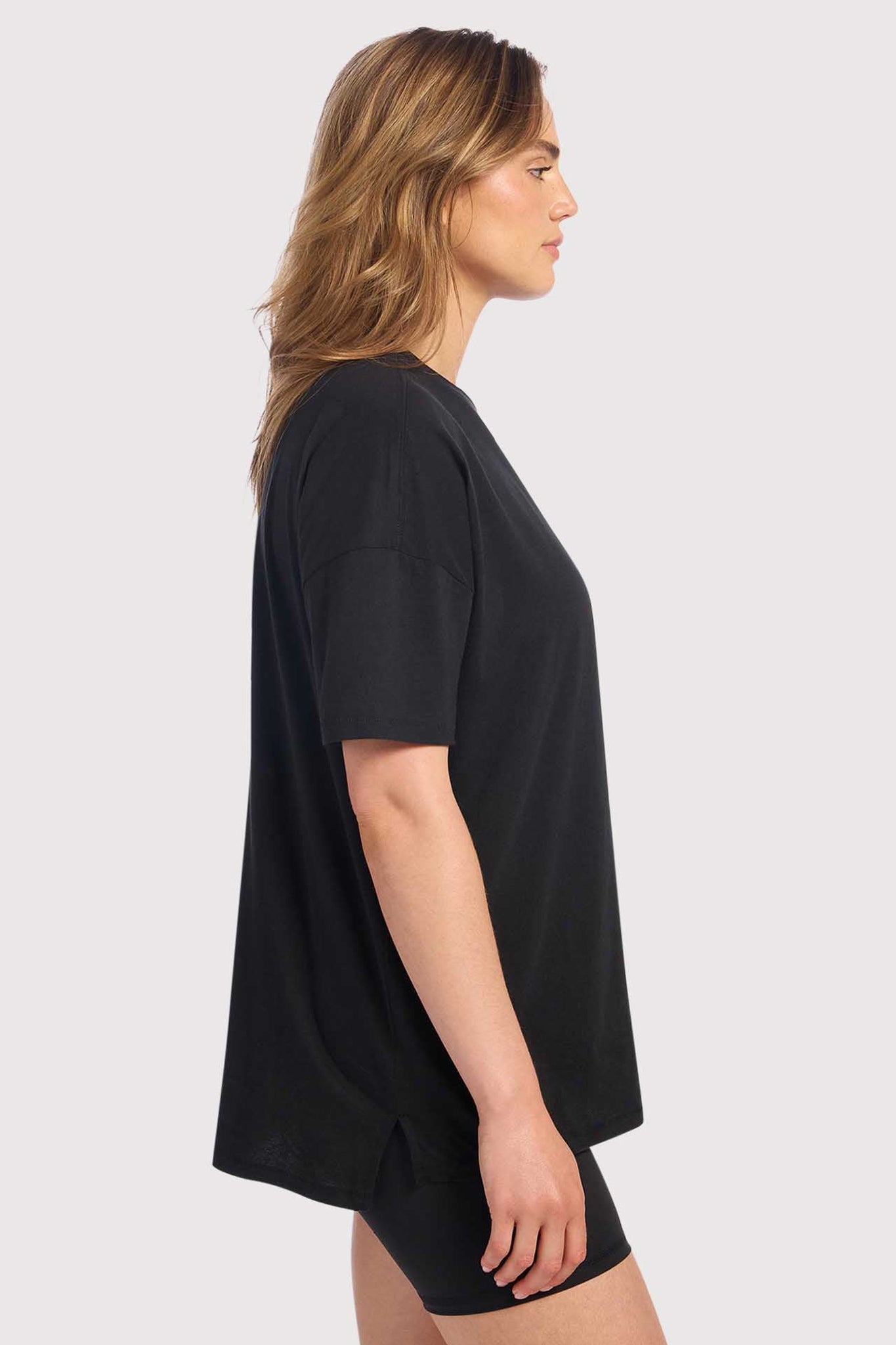 Soft Cotton Oversized Tee | Black
