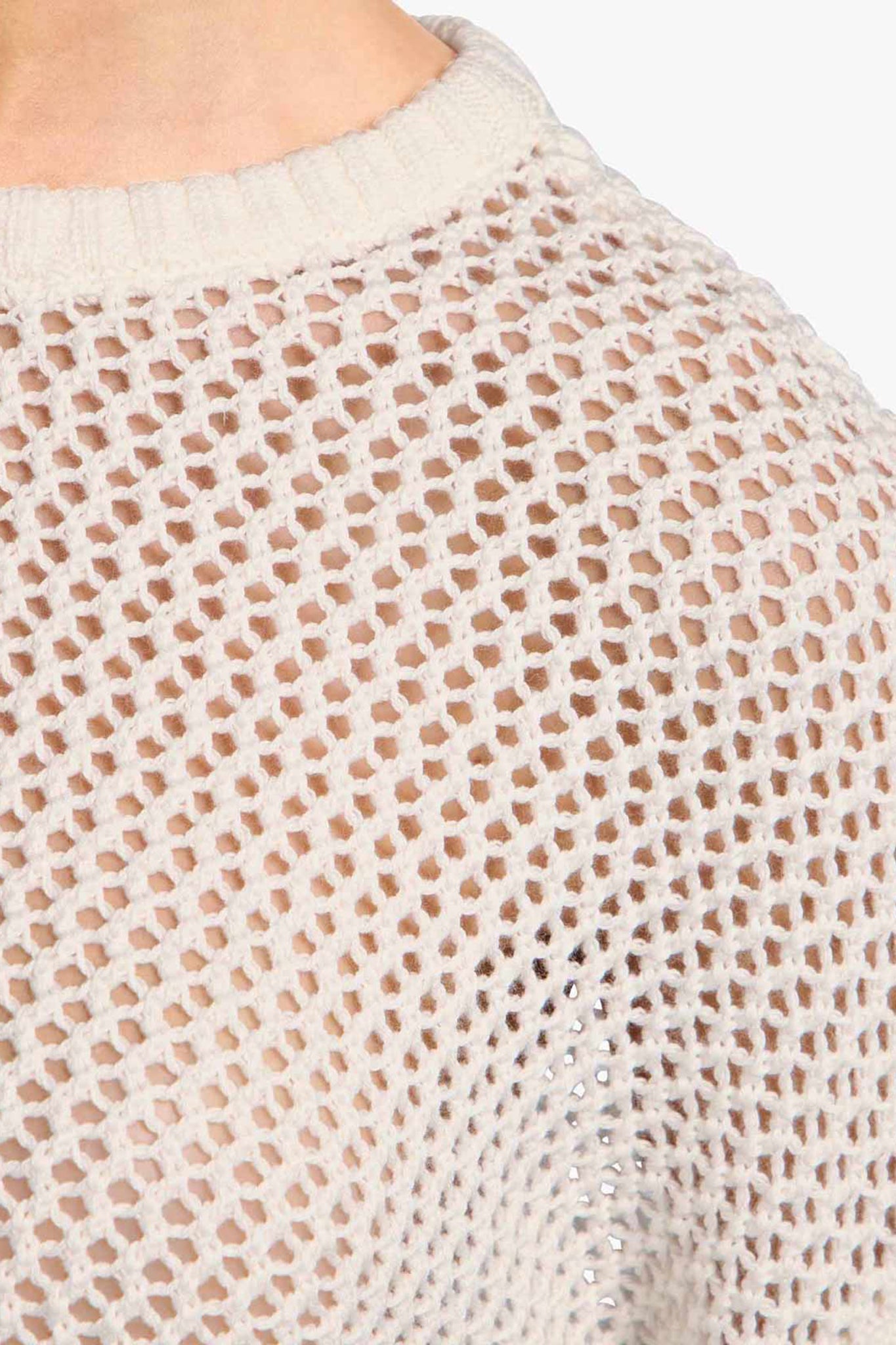 Open Knit Sweater | White