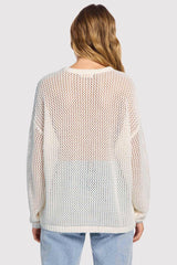 Open Knit Sweater | White