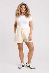 Cotton Stretch Short Sleeve Crewneck Bodysuit | White