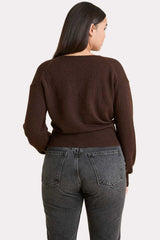 Cozy Knit Wrap Sweater | Coffee