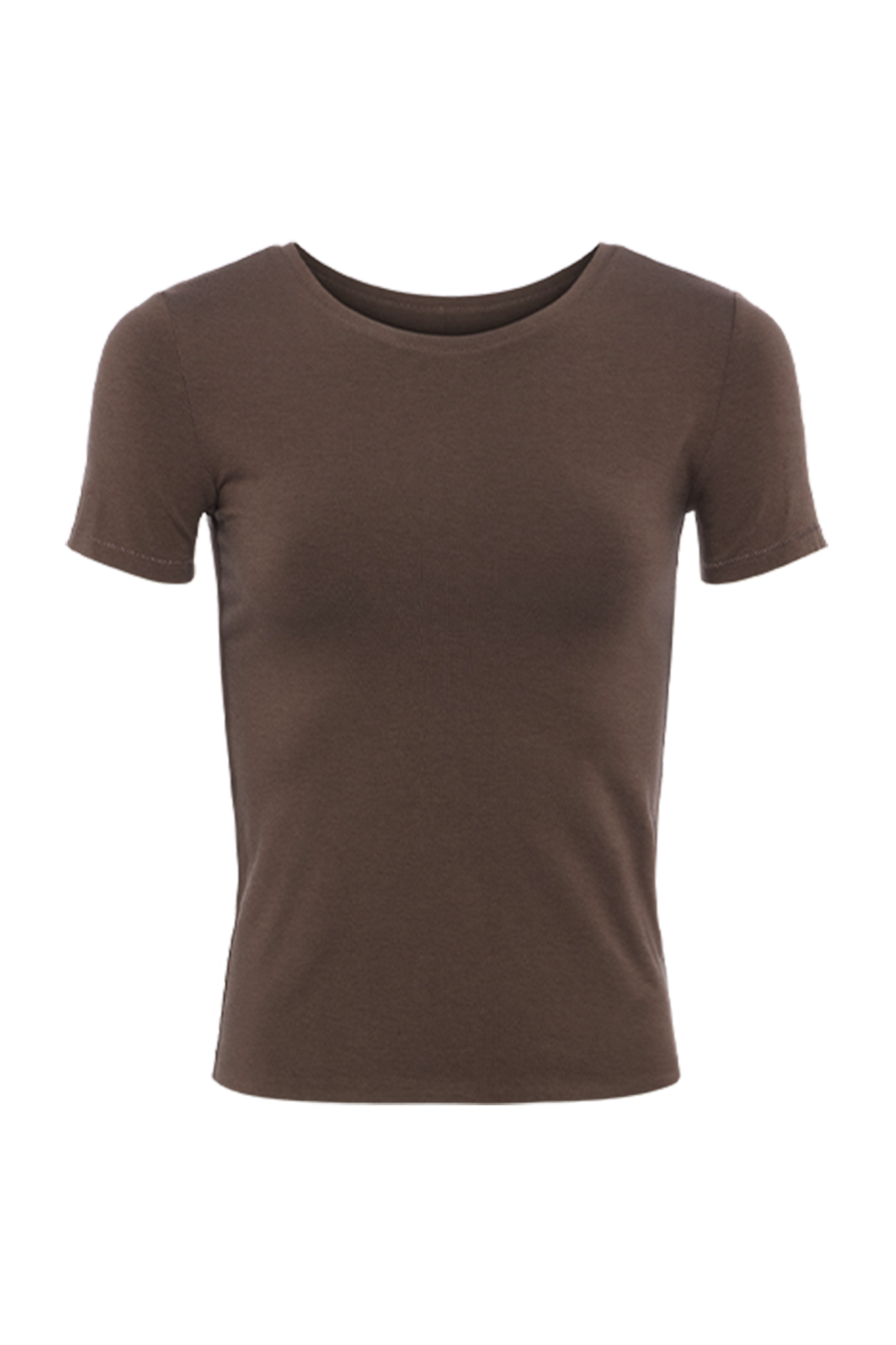Cotton Stretch Classic Crewneck Tee | Coffee