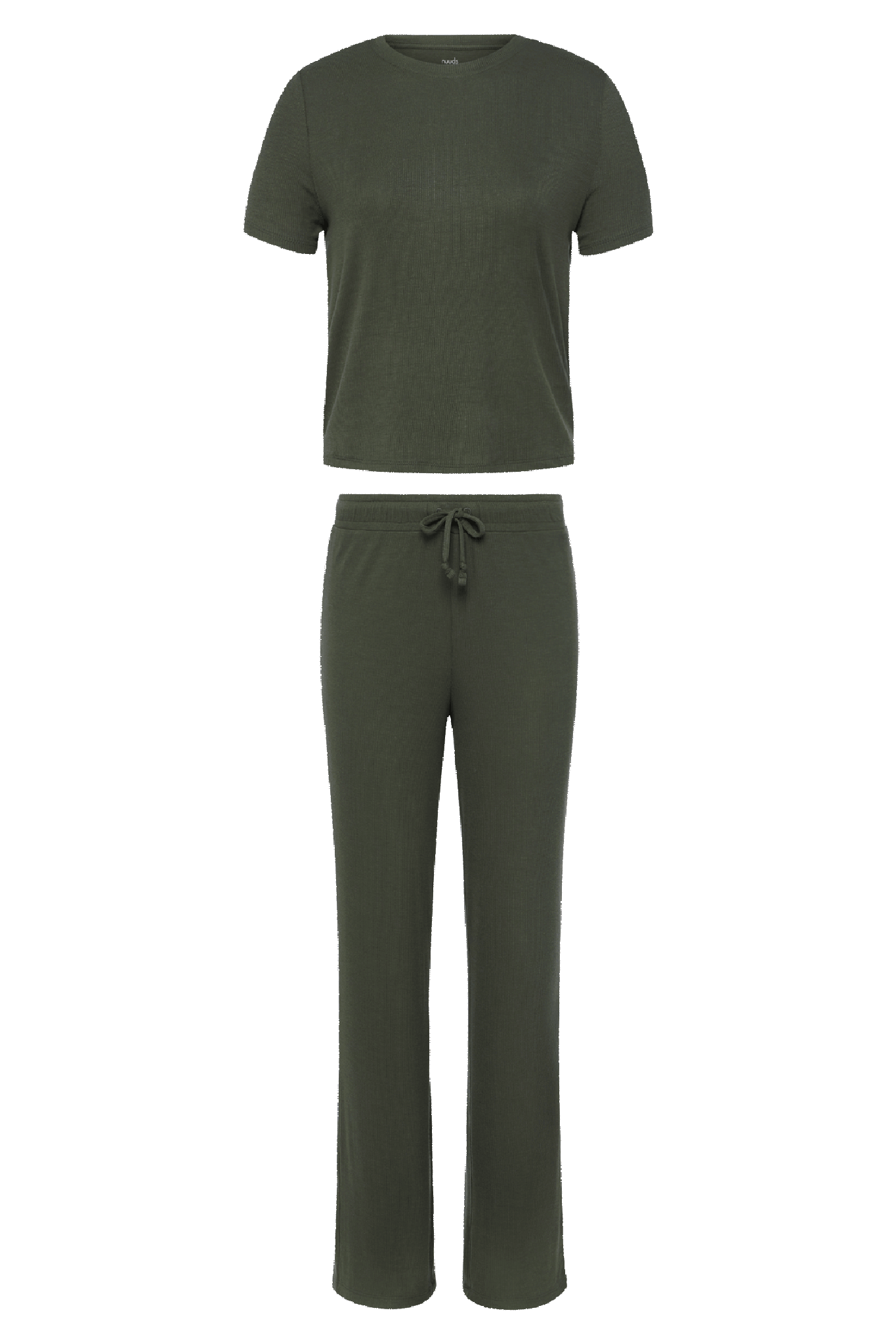 Ribbed Pajama Set | Darkest Olive