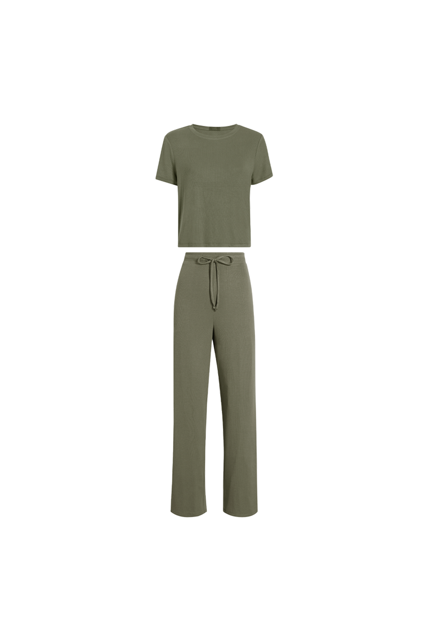 Ribbed Pajama Set | Olive