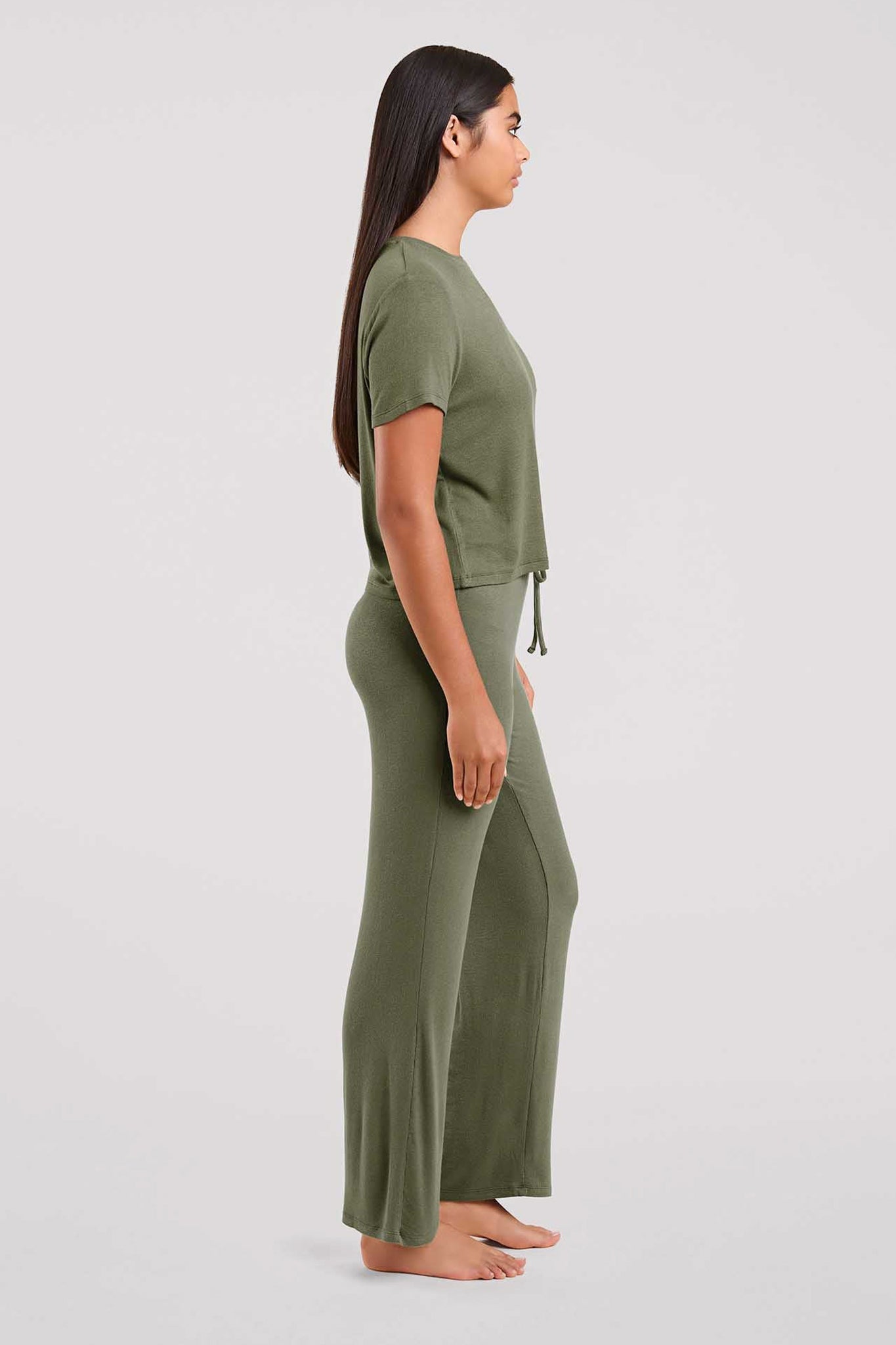Ribbed Pajama Set | Olive