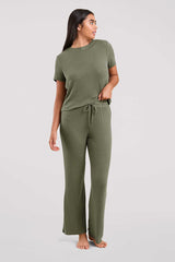 Ribbed Pajama Set | Olive