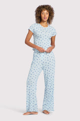Pointelle Pajama Pant Set | Ditsy Blue