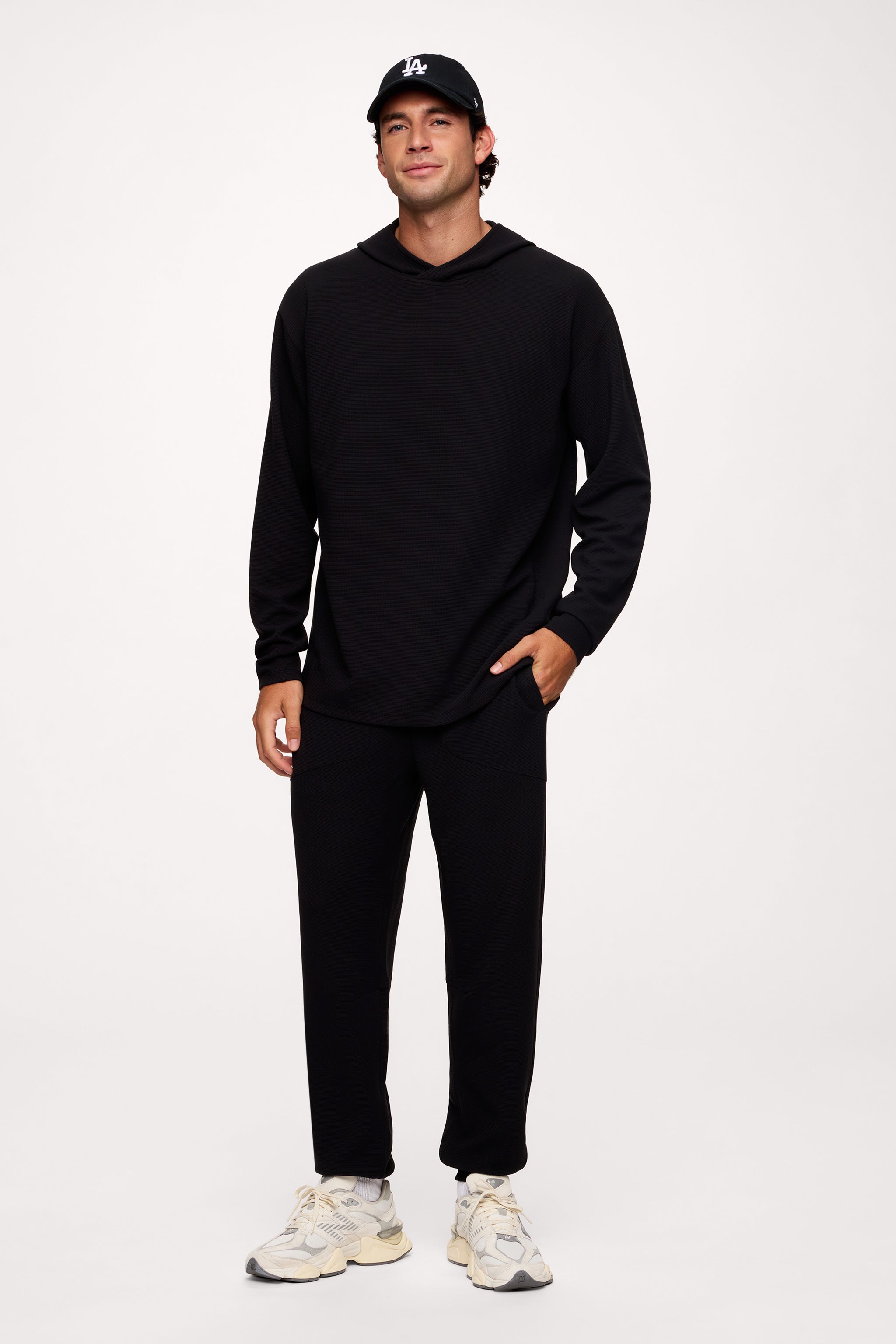 Performance Waffle Hoodie | Black