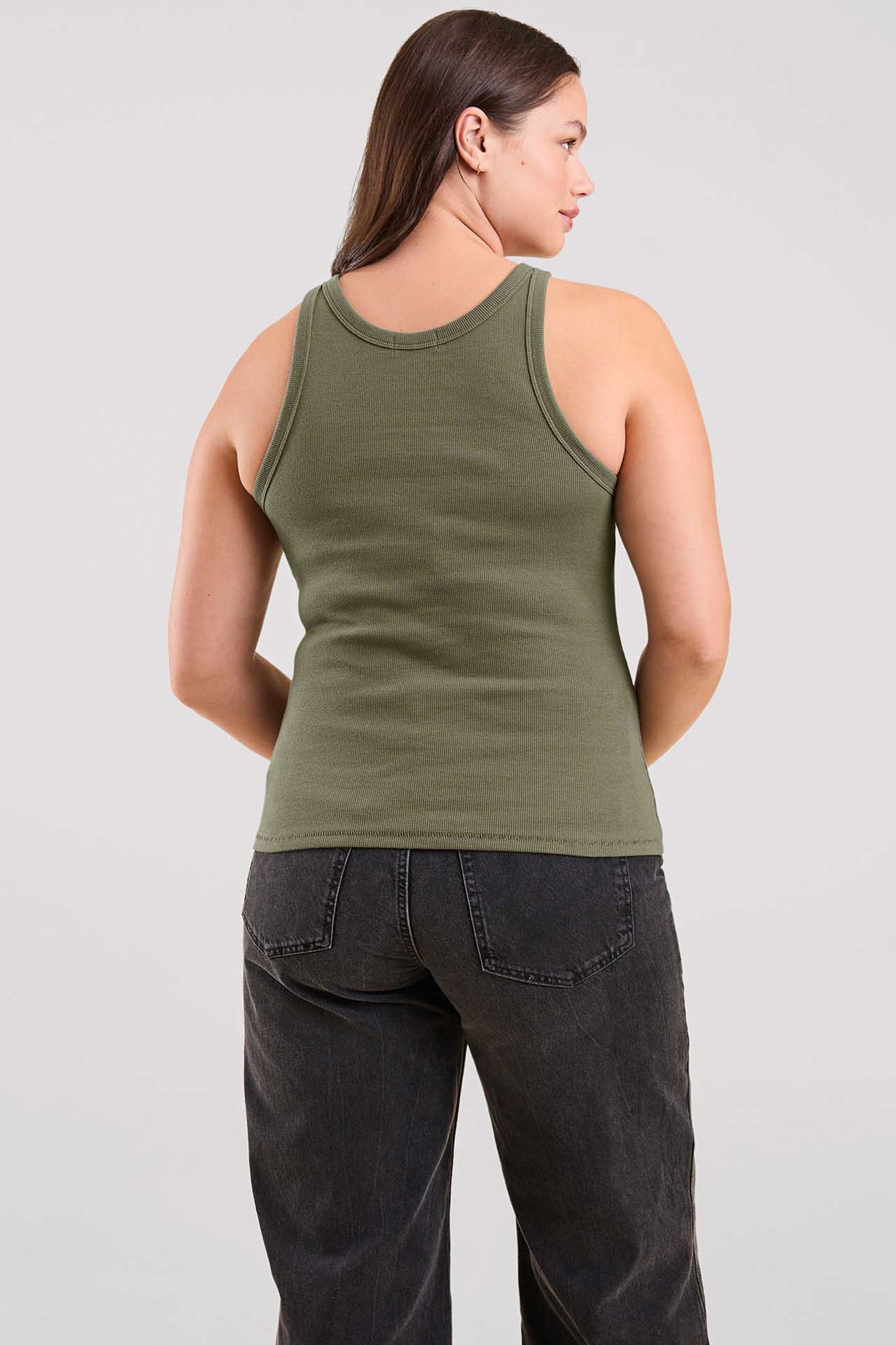 Essential Rib Tank Top | Olive