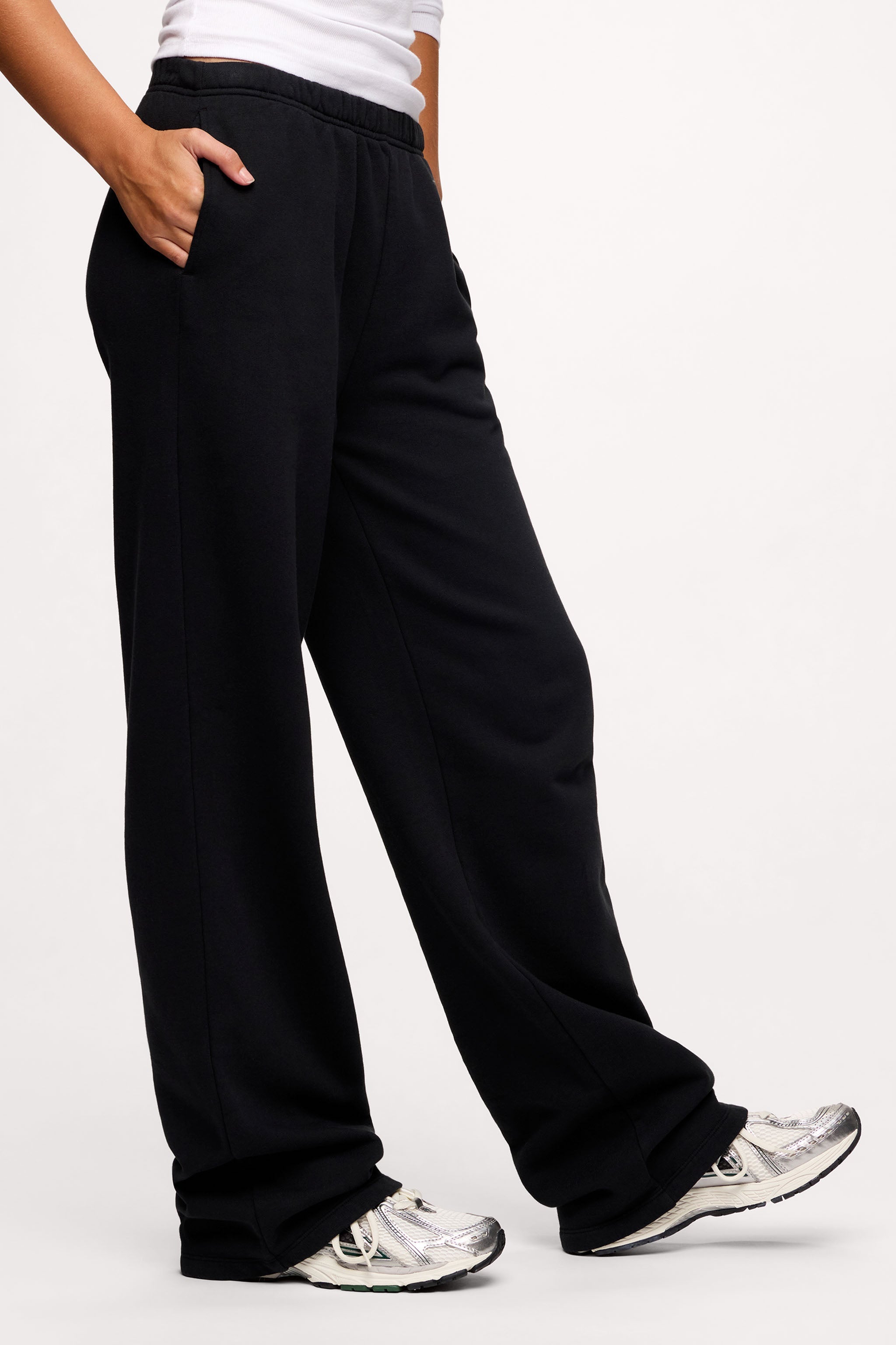 Core Fleece Wide Leg Sweatpant | Black