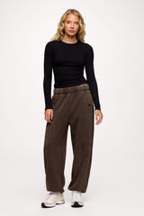 Vintage Washed Seamed Jogger | Espresso