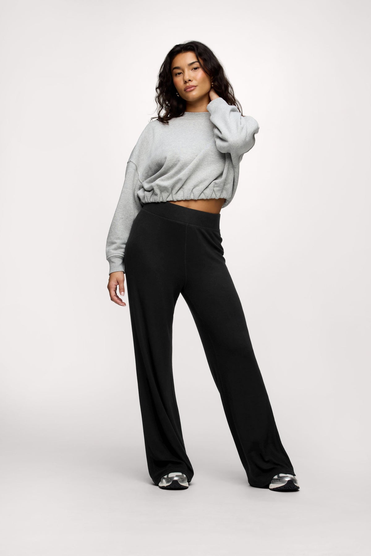 Slinky Rib Streamline Pant | Black