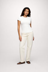 Slinky Rib Tee | White